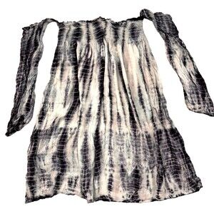 Body Glove Women’s Medium Dress Black White Tie-Dye Sleeveless Casual Beachwear